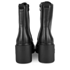 Bottines NOIR Femme Motif Uni Lacets