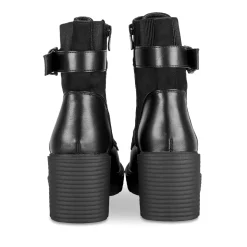 Bottines NOIR Femme Motif Uni Lacets