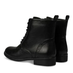 Bottines NOIR Femme Motif Uni Lacets
