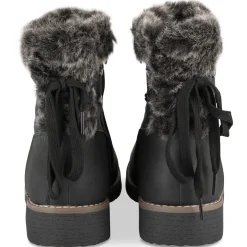 Bottines NOIR Femme Motif Fausse Fourrure Fermeture éclair
