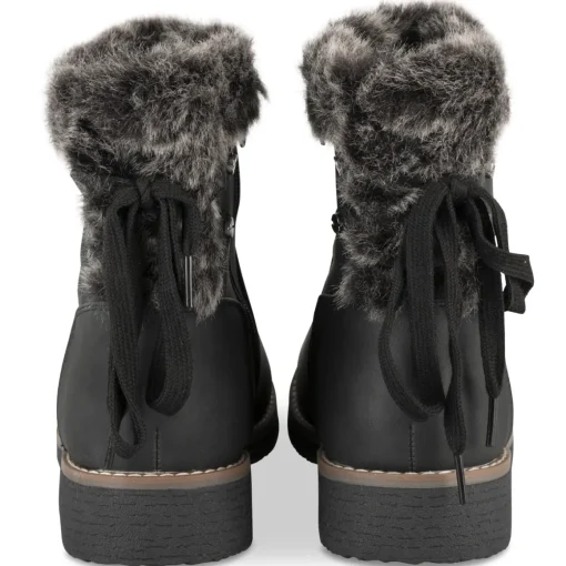 Bottines NOIR Femme Motif Fausse Fourrure Fermeture éclair