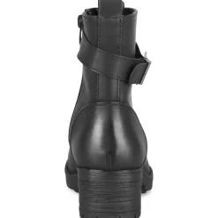 Bottines NOIR Femme Motif Uni A Enfiler