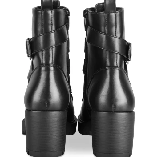 Bottines NOIR Femme Motif Uni Lacets