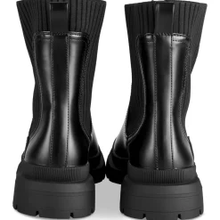 Bottines NOIR Femme Motif Uni A Enfiler