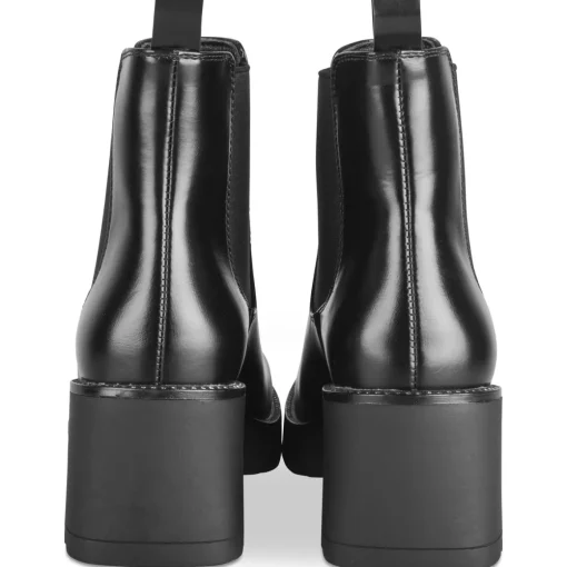 Bottines NOIR Femme Motif Uni Elastique