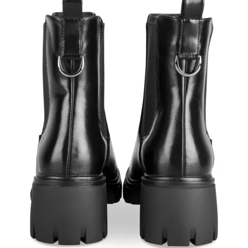 Bottines NOIR Femme Motif Uni Elastique