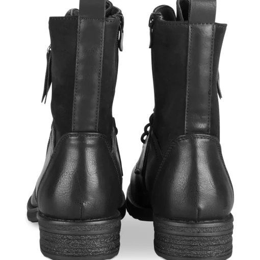 Bottines NOIR Femme Motif Uni Lacets