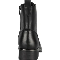 Bottines NOIR Femme Motif Uni Lacets