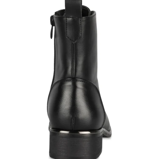 Bottines NOIR Femme Motif Uni Lacets