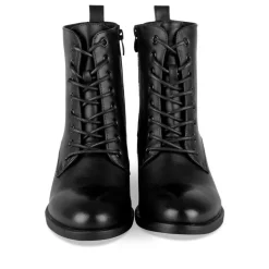 Bottines NOIR Femme Motif Uni Lacets