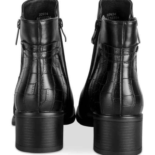 Bottines NOIR Femme Motif Animal Lacets