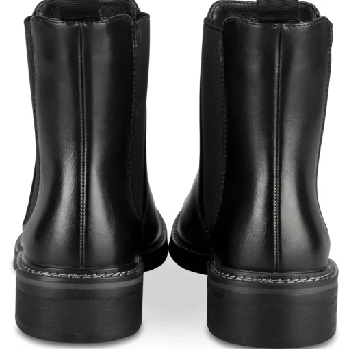 Bottines NOIR Femme Motif Uni Elastique