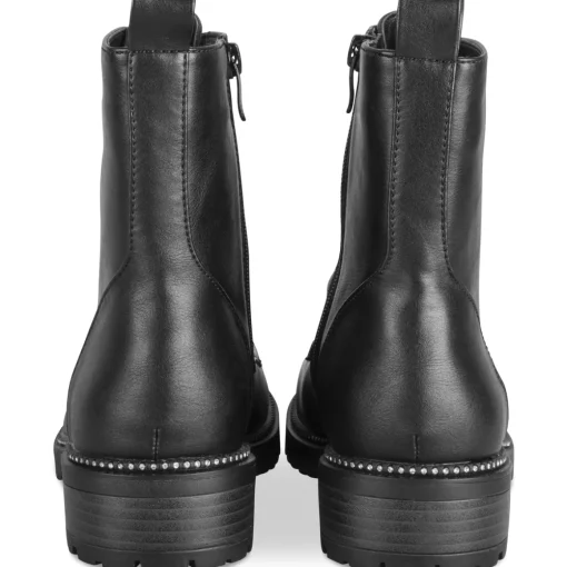 Bottines NOIR Femme Motif Uni Lacets