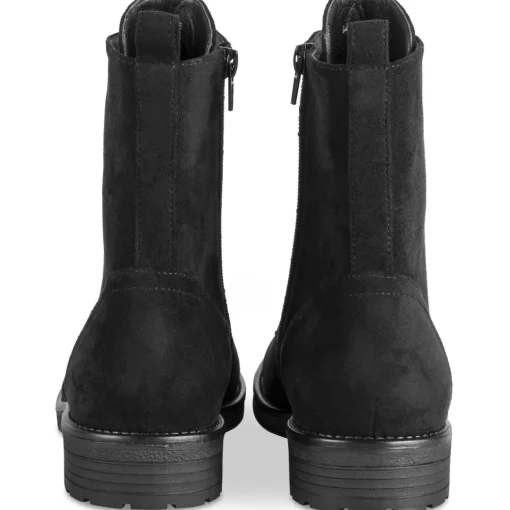Bottines NOIR Femme Motif Uni Lacets