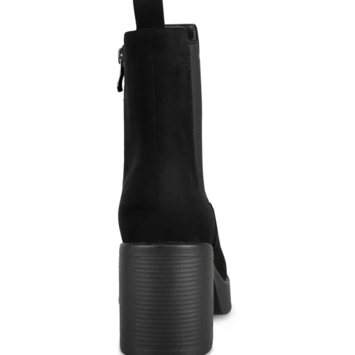 Bottines NOIR Femme Motif Uni Elastique
