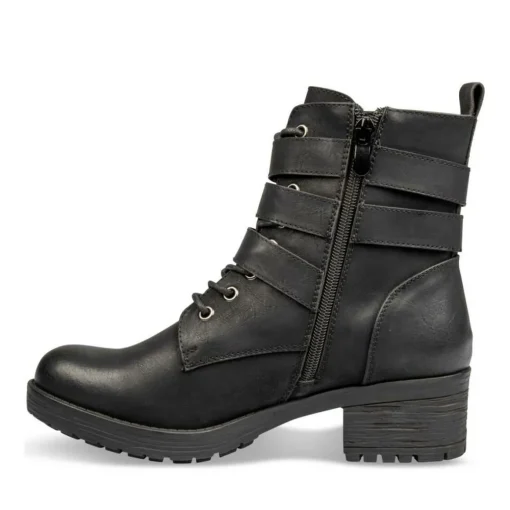 Bottines NOIR Femme Motif Uni Fermeture éclair