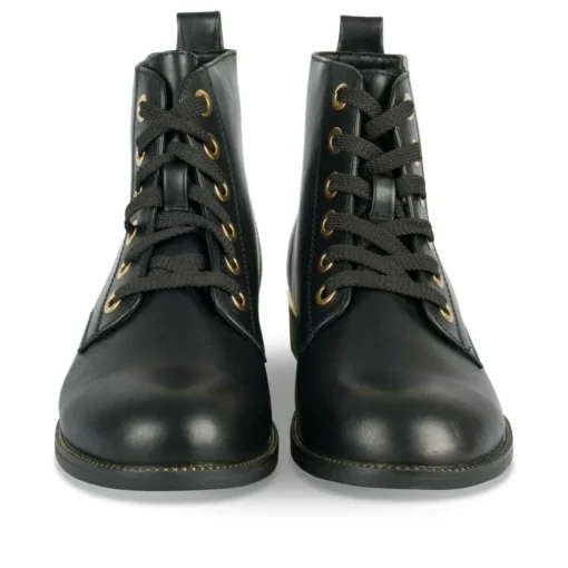 Bottines NOIR Femme Motif Uni Lacets
