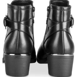 Bottines NOIR Femme Motif Uni Fermeture éclair