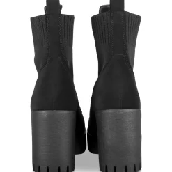 Bottines NOIR Femme Motif Uni Lacets