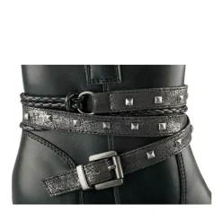 Bottines NOIR Femme Motif Clouté Fermeture éclair