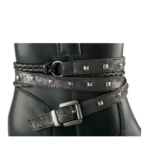 Bottines NOIR Femme Motif Clouté Fermeture éclair