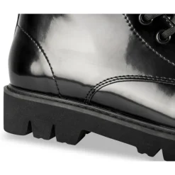 Bottines NOIR Femme Motif Uni Lacets