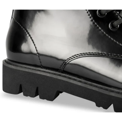 Bottines NOIR Femme Motif Uni Lacets