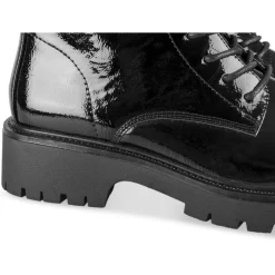 Bottines NOIR Femme Motif Vernis Fermeture éclair