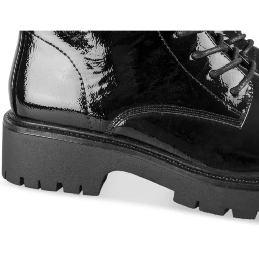 Bottines NOIR Femme Motif Vernis Fermeture éclair