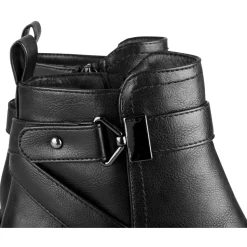 Bottines NOIR Femme Motif Uni Fermeture éclair
