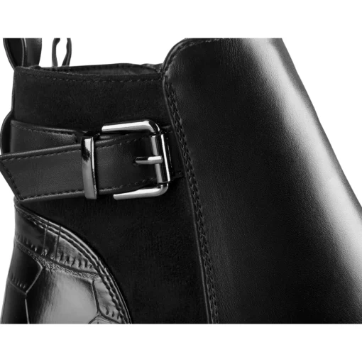 Bottines NOIR Femme Motif Uni Fermeture éclair