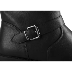 Bottines NOIR Femme Motif Fausse Fourrure Fermeture éclair