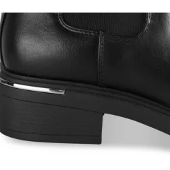 Bottines NOIR Femme Motif Uni A Enfiler