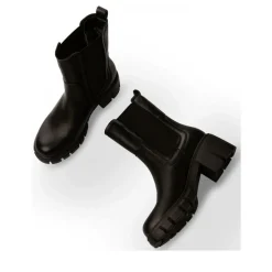 Bottines NOIR Femme Motif Uni A Enfiler