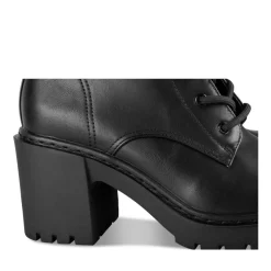 Bottines NOIR Femme Motif Uni Lacets