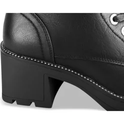 Bottines NOIR Femme Motif Uni Fermeture éclair