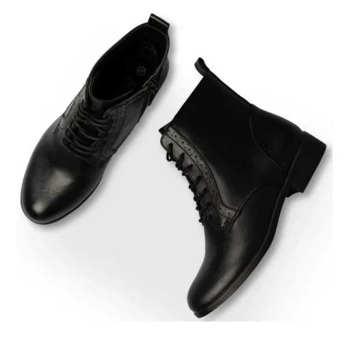 Bottines NOIR Femme Motif Uni Lacets