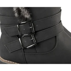 Bottines NOIR Femme Motif Uni Fermeture éclair