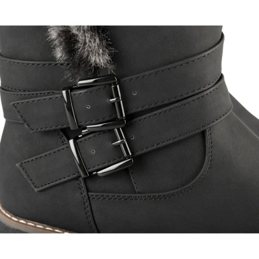 Bottines NOIR Femme Motif Uni Fermeture éclair