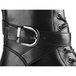 Bottines NOIR Femme Motif Uni Lacets