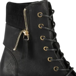 Bottines NOIR Femme Motif Uni A Enfiler