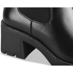 Bottines NOIR Femme Motif Uni Elastique