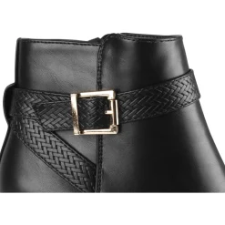 Bottines NOIR Femme Motif Uni Fermeture éclair