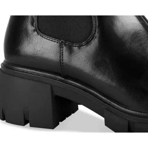 Bottines NOIR Femme Motif Uni Elastique
