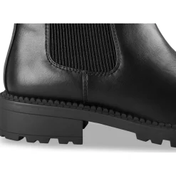 Bottines NOIR Femme Motif Uni Elastique