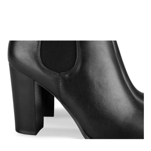 Bottines NOIR Femme Motif Uni Elastique