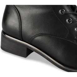 Bottines NOIR Femme Motif Uni Lacets