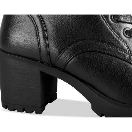 Bottines NOIR Femme Motif Uni Lacets