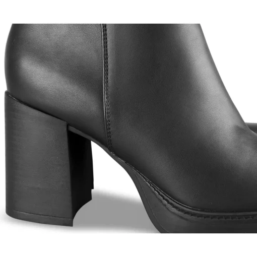 Bottines NOIR Femme Motif Uni Fermeture éclair