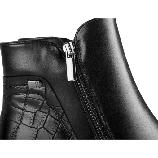Bottines NOIR Femme Motif Animal Lacets
